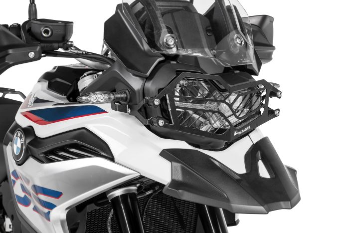 Stainless steel black headlight protector with quick release fastener for BMW F850GS/ F800GS (2024-)/ F750GS *OFFROAD USE ONLY*