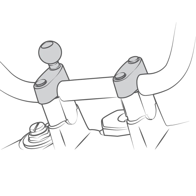 RAM® Motorcycle Handlebar Clamp Base with M8 Bolts