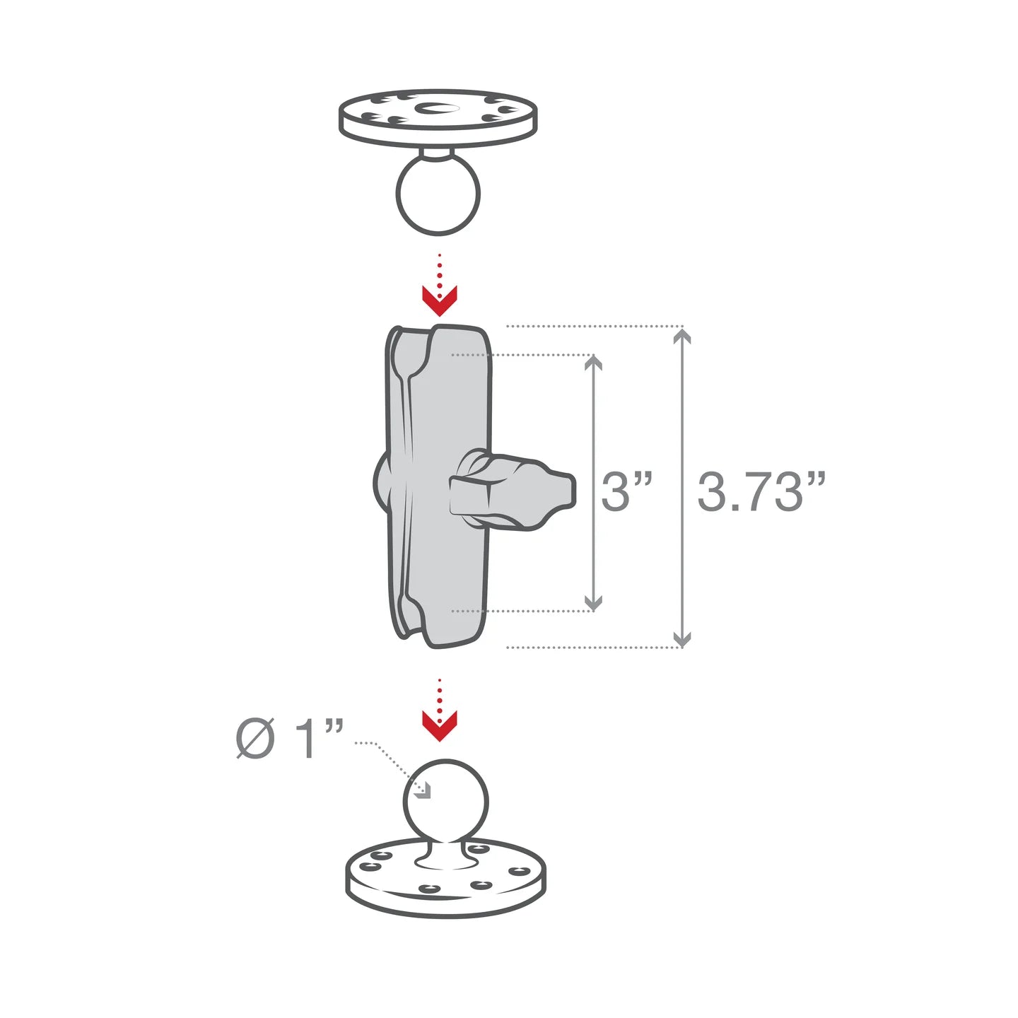 RAM® Double Socket Arm - B Size Medium