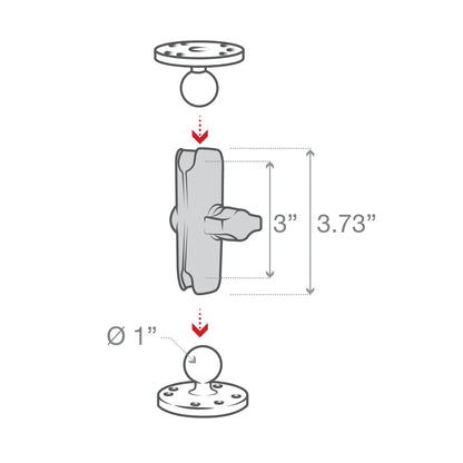 RAM® Double Socket Arm - B Size Medium