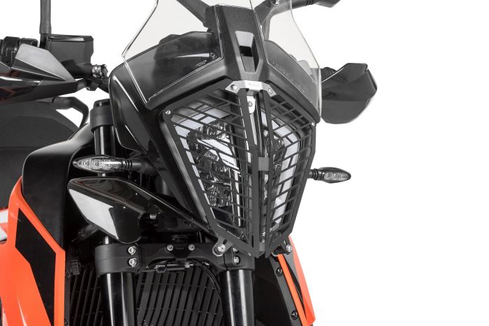 Headlamp guard, with quick release fastener for KTM 890 Adventure (-2022)/ 890 Adventure R (-2022)/ 790 Adventure / 790 Adventure R/ 390 Adventure *OFFROAD USE ONLY*