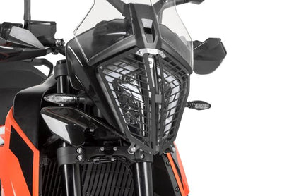 Headlamp guard, with quick release fastener for KTM 890 Adventure (-2022)/ 890 Adventure R (-2022)/ 790 Adventure / 790 Adventure R/ 390 Adventure *OFFROAD USE ONLY*