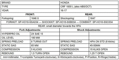 Progressive fork springs for Honda CRF1000L Africa Twin (2015-2017)