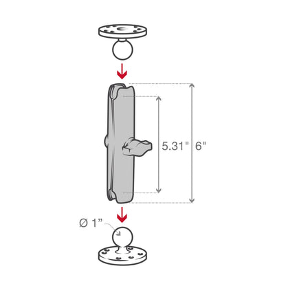 RAM® Double Socket Arm - B Size Long