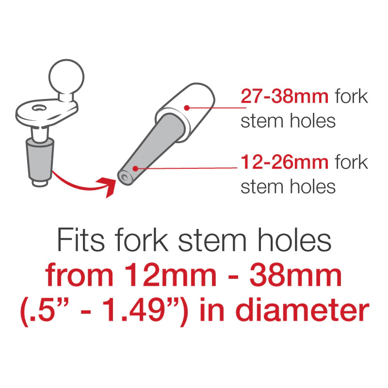 RAM® Motorcycle Fork Stem Ball Base