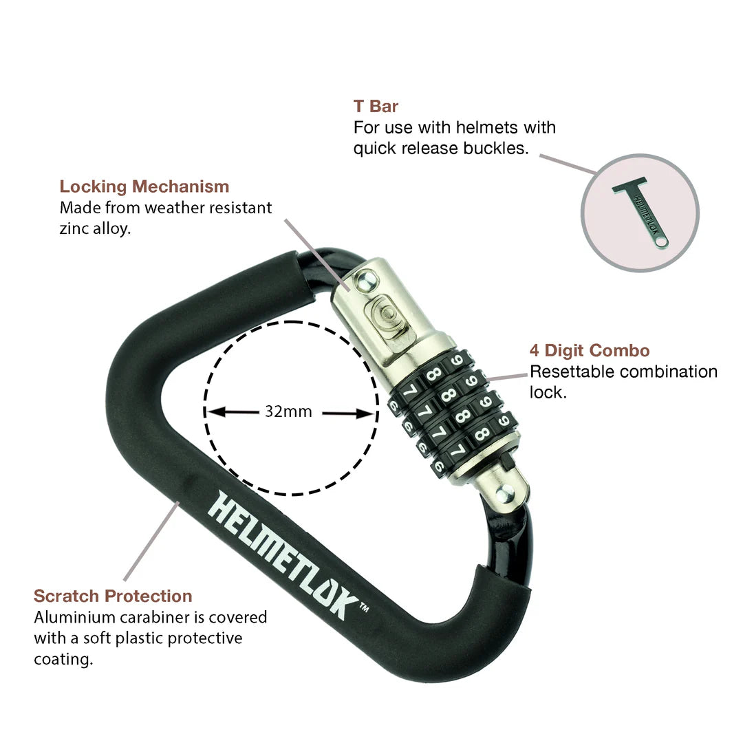 Rocky Creek Designs Helmet Lock With Extension Lock