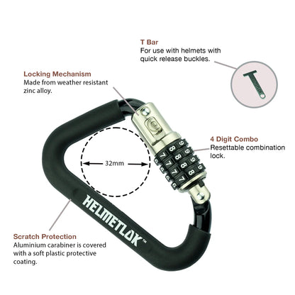Rocky Creek Designs Helmet Lock With Extension Lock