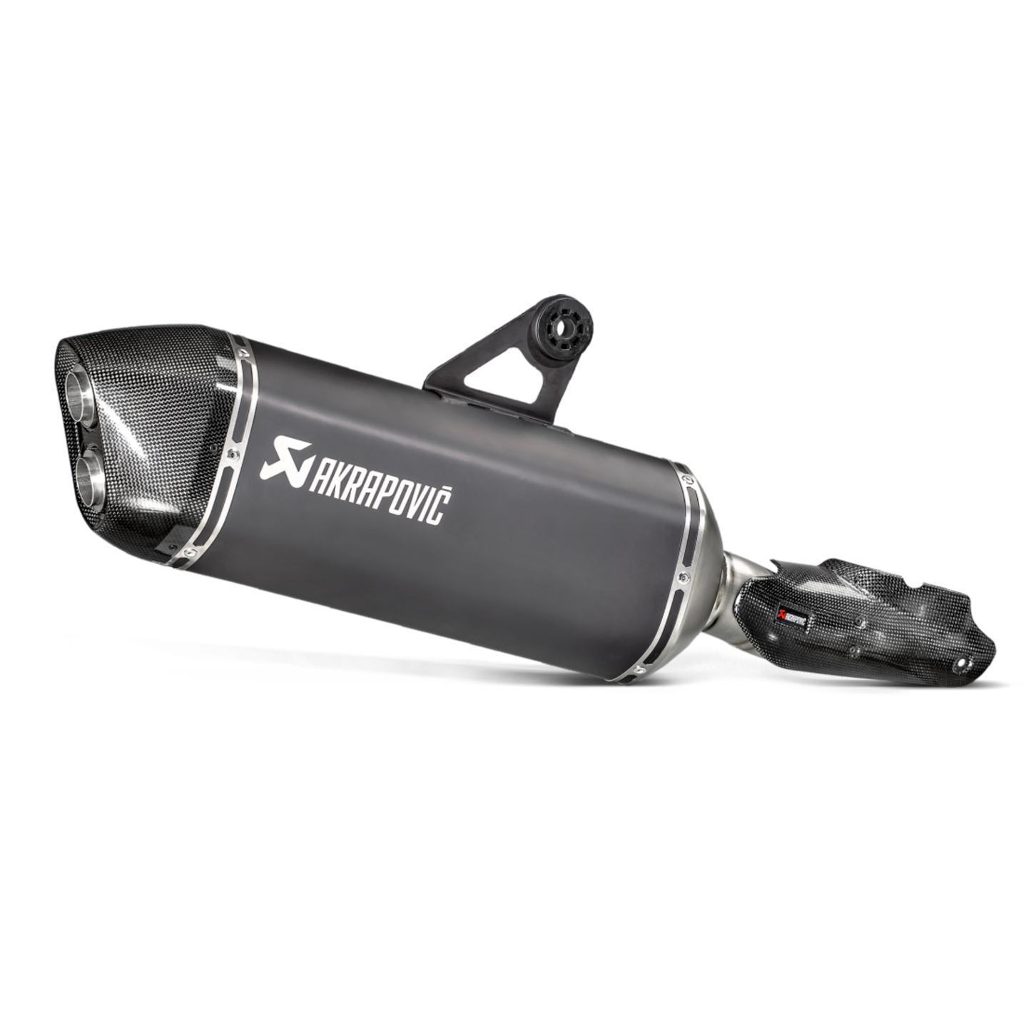 Black titanium exhaust with carbon tip