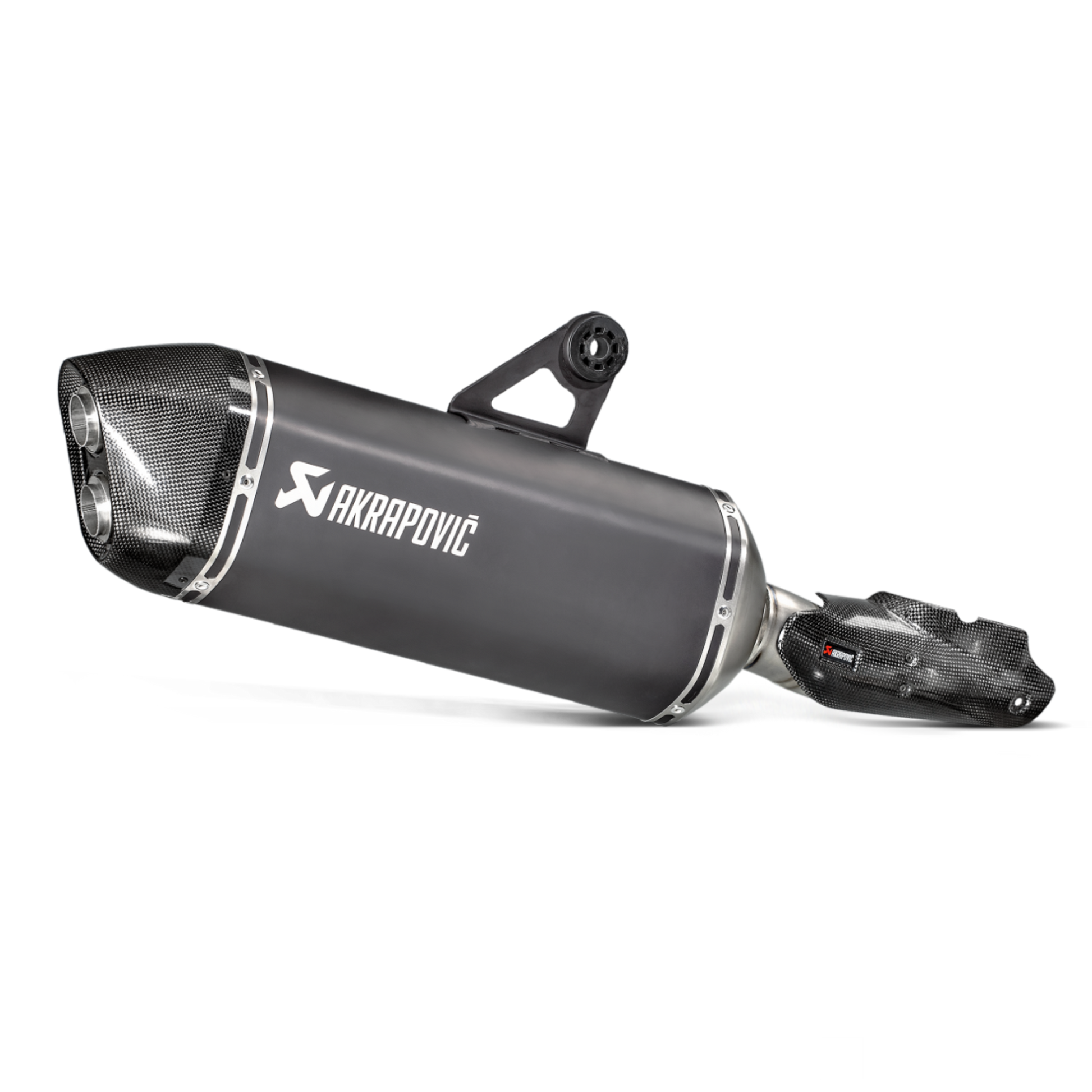 Black titanium exhaust with carbon tip