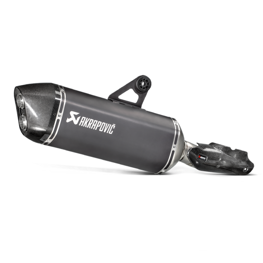 Black titanium exhaust with carbon tip