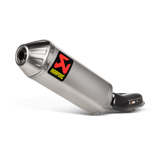 titanium exhaust with akrapovic logo on white background