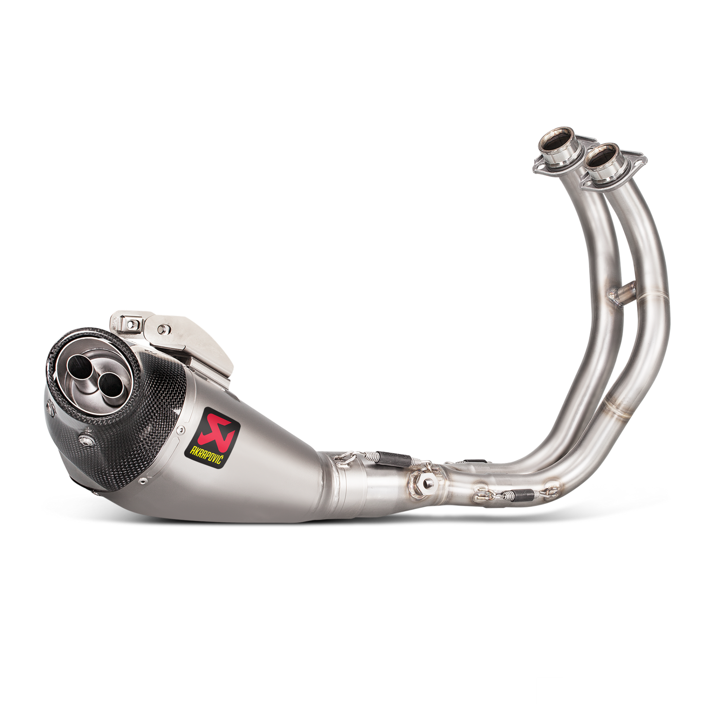 akrapovic full system exhaust on white background
