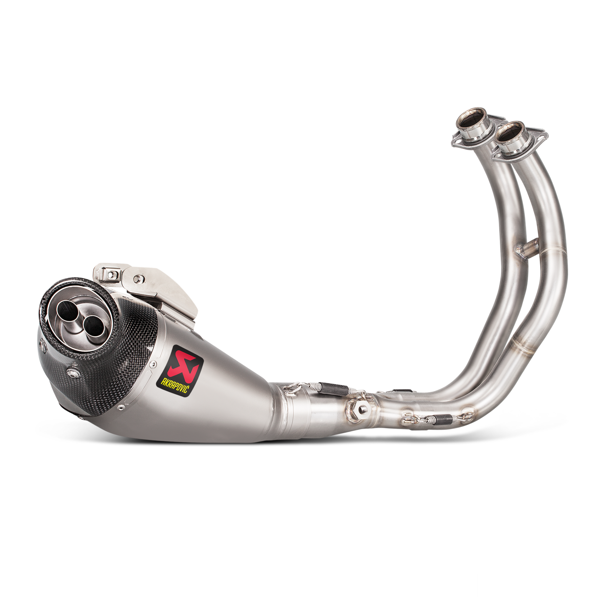 akrapovic full system exhaust on white background