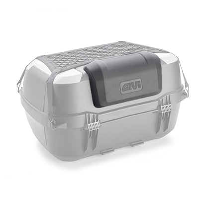 Givi MONOLOCK® top-case, black, 45 ltr., with grey aesthetic inserts. Universal kit and plate are included.