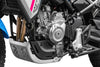 Close-up of a CFMOTO 450MT engine on a white background