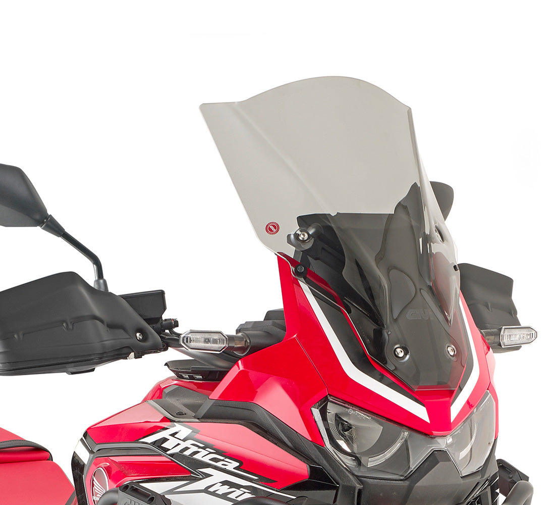 Motorcycle with a transparent windshield on a white background