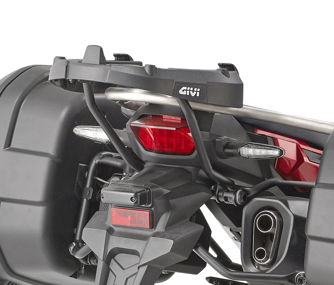 Motorcycle luggage rack with GIVI branding on a white background