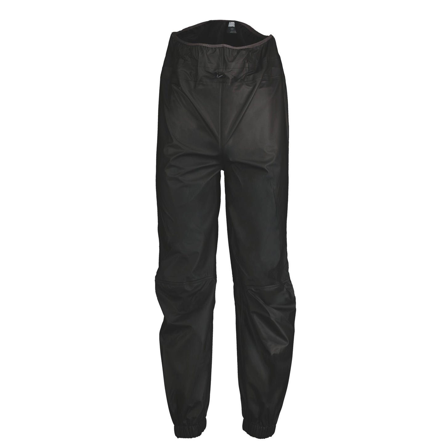 Black scott rain pants on a white background