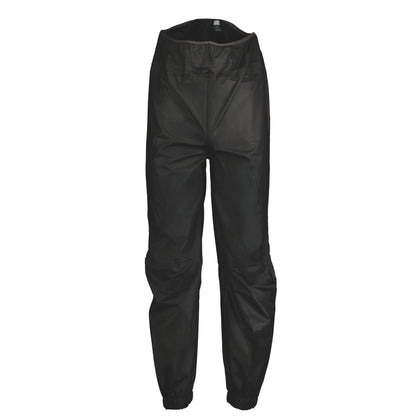 Black scott rain pants on a white background