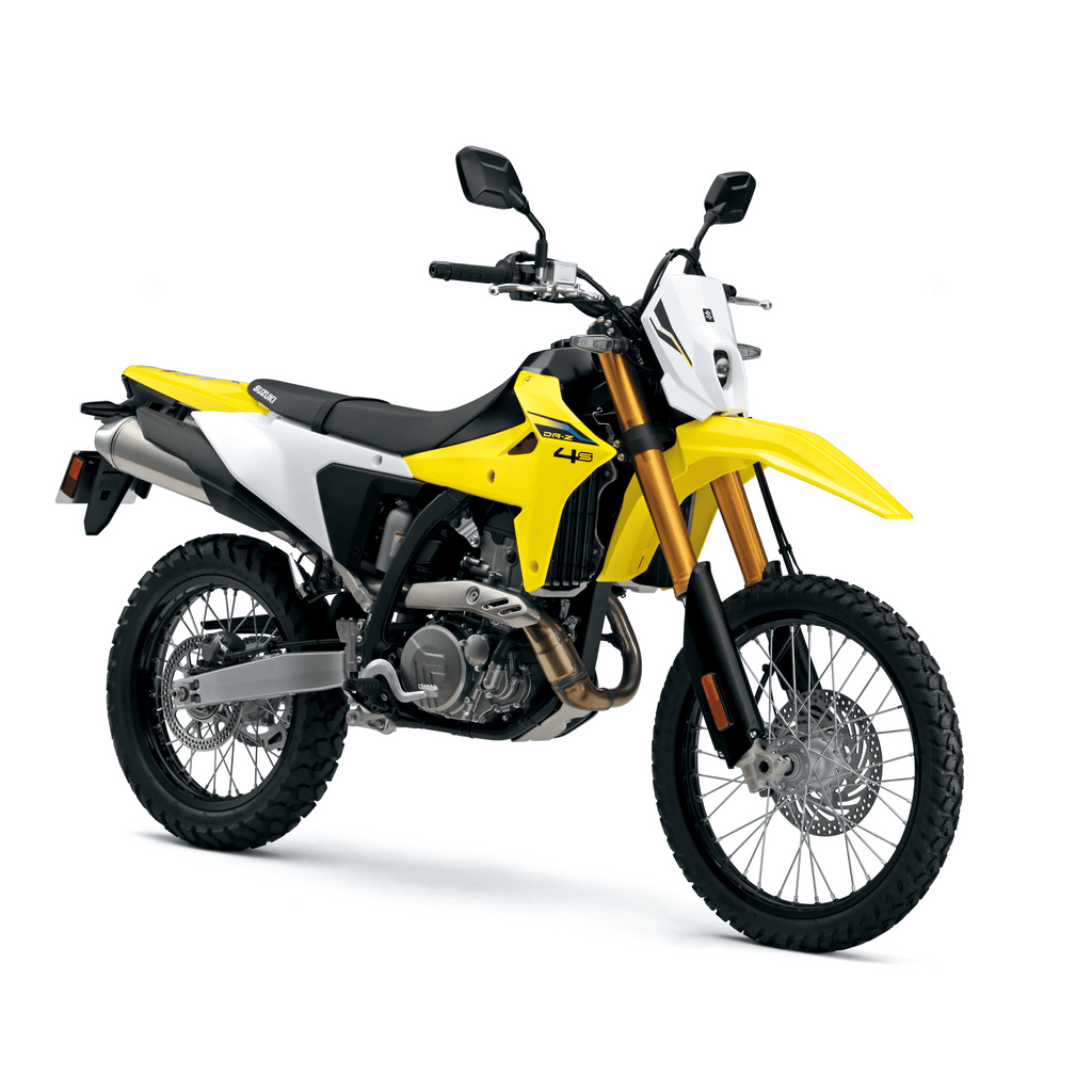 Yellow and black motorcycle on a white background