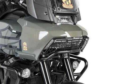 Headlight protector black with quick release fastener for Harley-Davidson RA1250 Pan America "OFFROAD USE ONLY" image 0